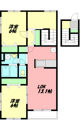 リビオン藤沢C棟 203号室 間取り