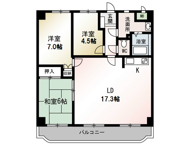 エクセル伊勢原 303号室 間取り