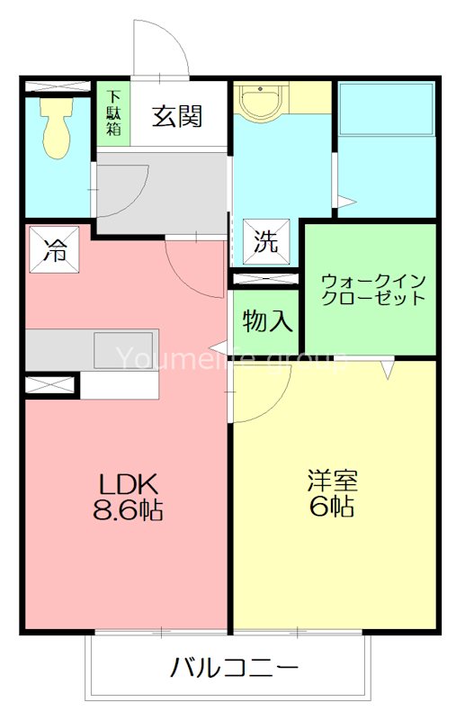 ディア ヴェルジュ ミキ A 203号室 間取り