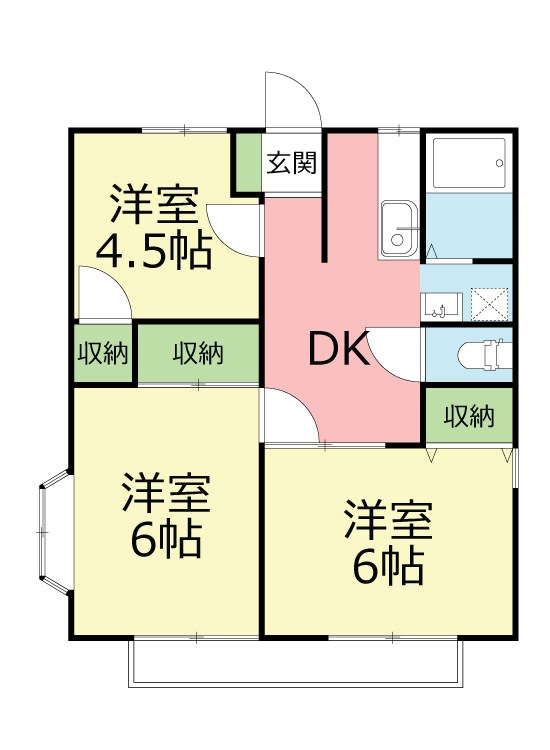 ル・ショコラB 1F号室 間取り
