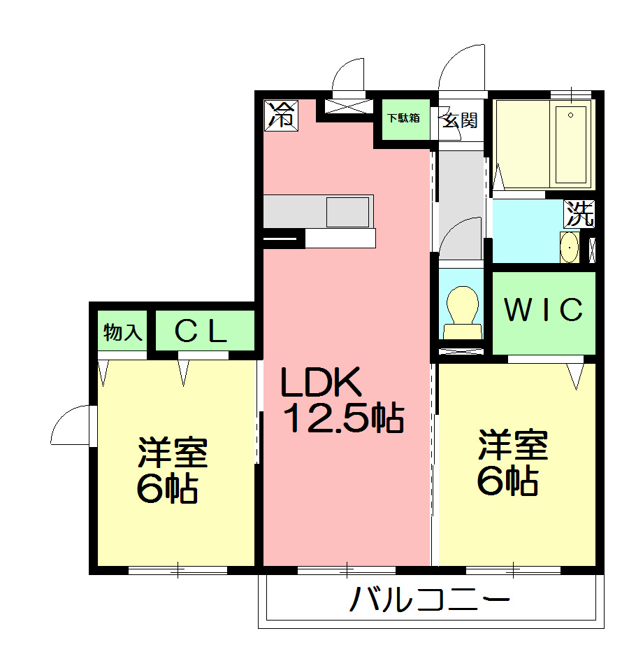 グランデージS.C. 303号室 間取り