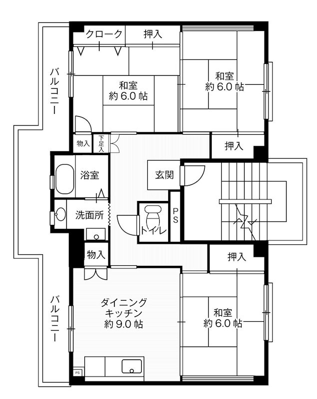 ビレッジハウス大島1号棟 507号室 間取り