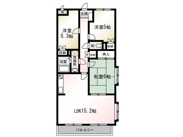 フルール湘南 301号室 間取り