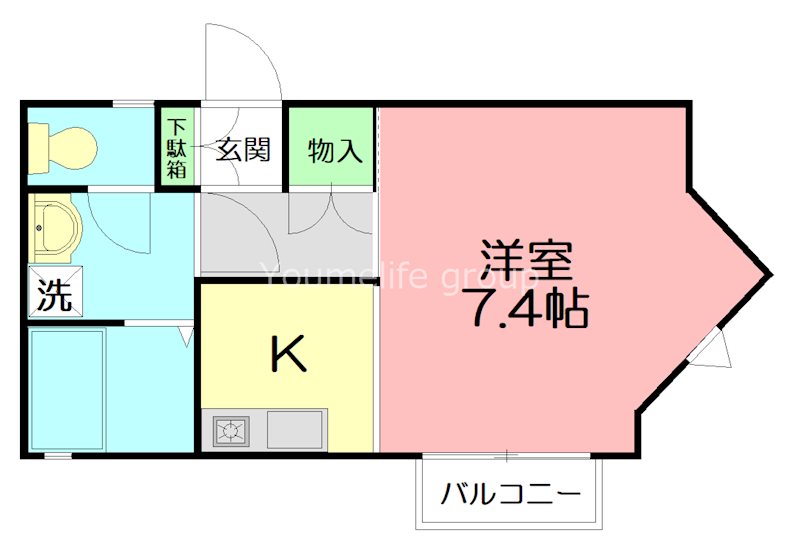 ハイツ雄山 101号室 間取り