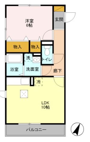 サンモールＢ 103号室 間取り
