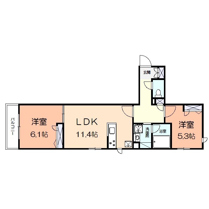 ドムスベルウッド 306号室 間取り