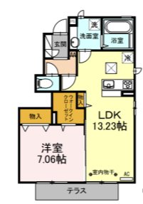 Residence yuna 101号室 間取り