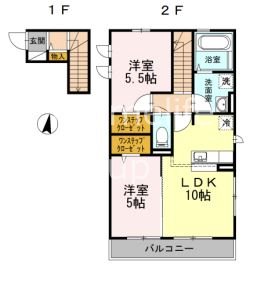サンロイヤルⅡ 201号室 間取り