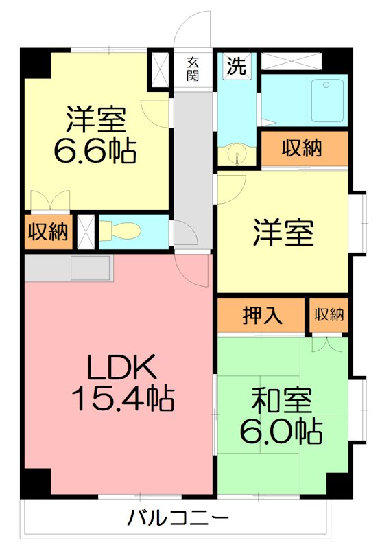 プラザ御殿 101号室 間取り