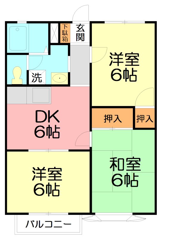 ドミール長野 201号室 間取り