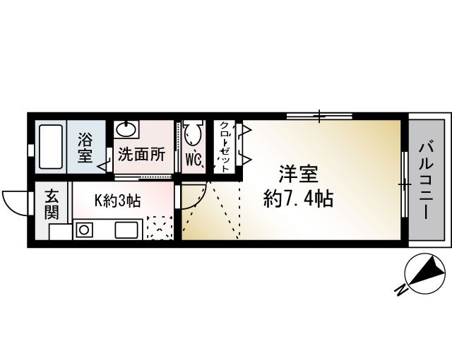 Porte Bonheur 201号室 間取り