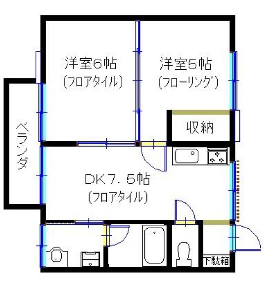 ボナール善行Ⅱ A202号室 間取り