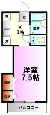 アルシオーネ 105号室 間取り