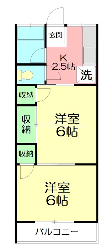 コーポ紺屋1号棟 104号室 間取り