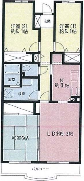 サントルセーヌ大和 503号室 間取り
