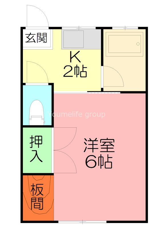 栢沼荘 206号室 間取り
