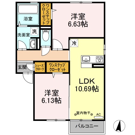 フォーリーフ 202号室 間取り