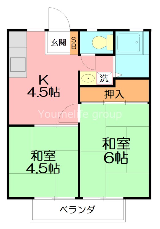 柚ノ木ハイツ 202号室 間取り