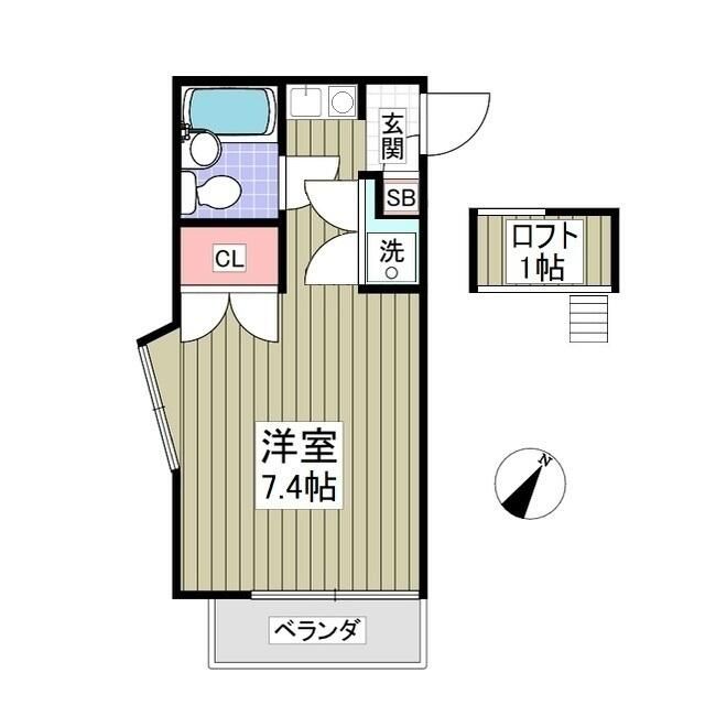 フローラルコートⅠ 201号室 間取り