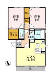 K・Fines B棟 102号室 間取り