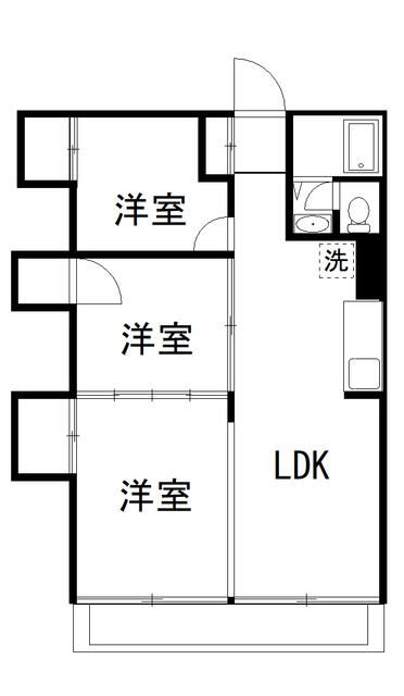 江ノ島フェアビュウ 206号室 間取り