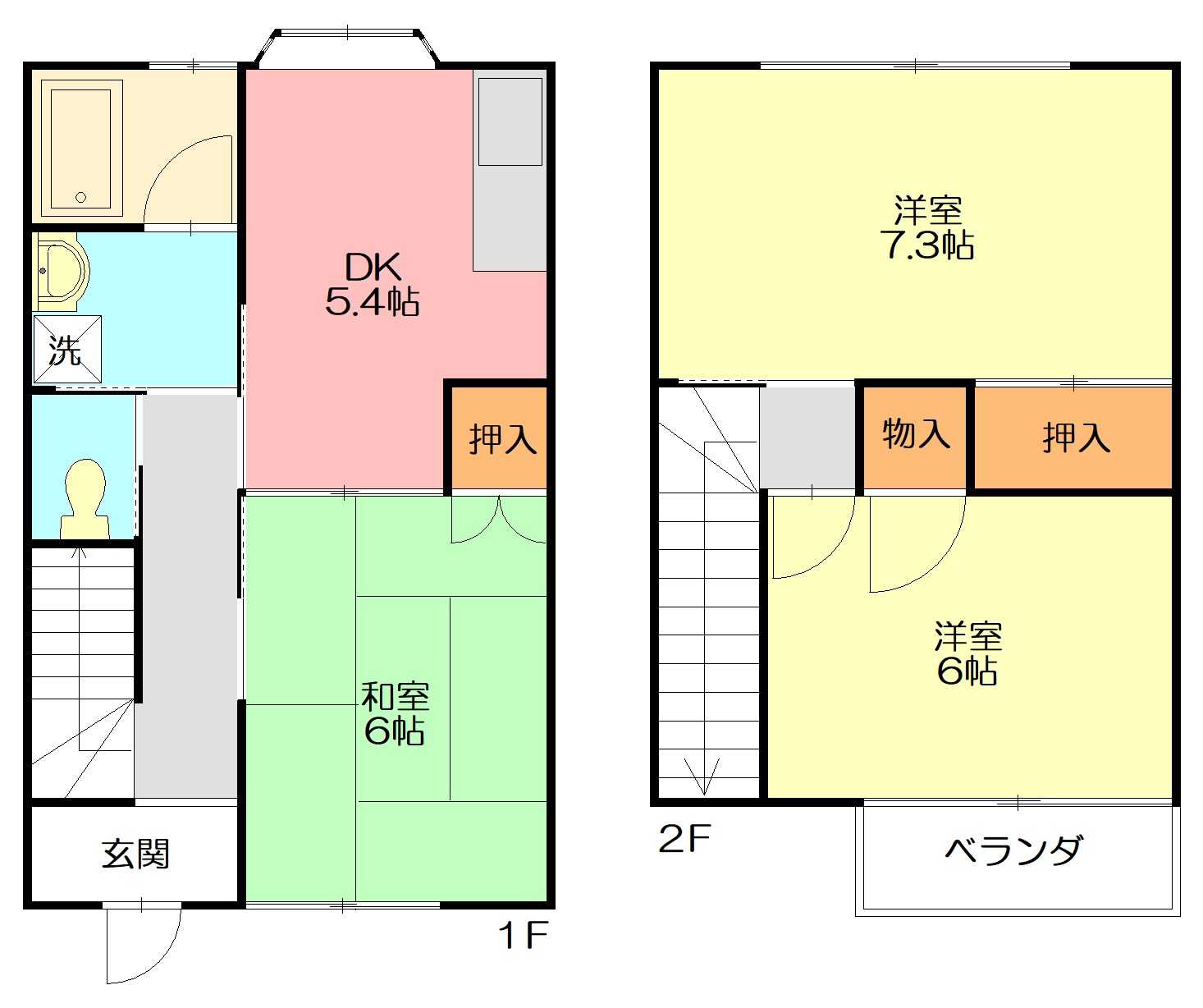 サザンコートしほみ 1-2F号室 間取り