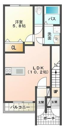 フォレスト 103号室 間取り