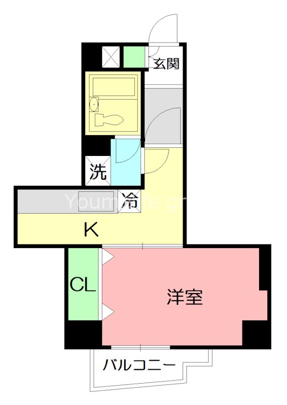 プラーズ追分 402号室 間取り