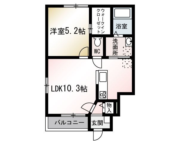 Vertu（ヴァーチュ） 101号室 間取り