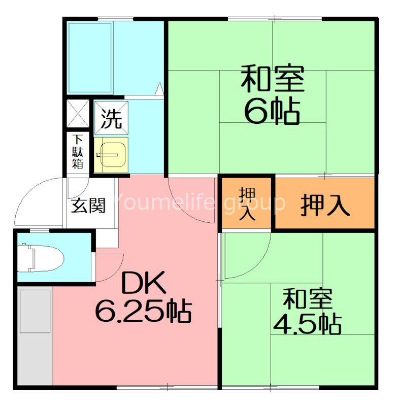 サンライフ栄B 102号室 間取り