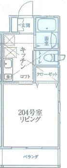 レッドロビン 204号室 間取り