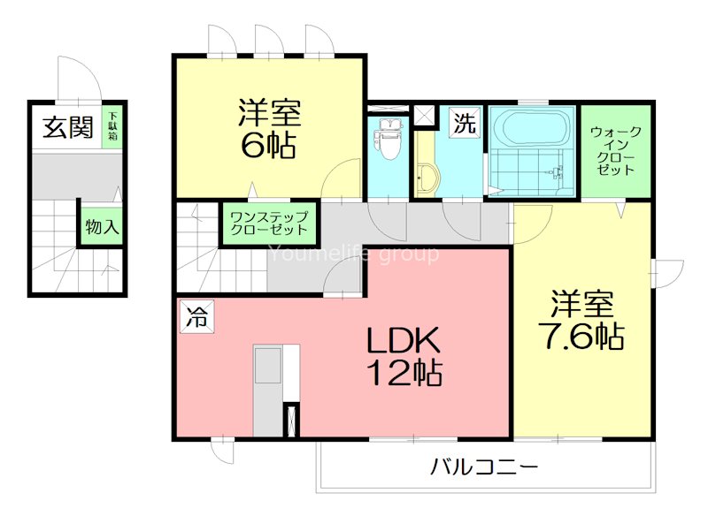 ソフィスかすみの瀬 201号室 間取り