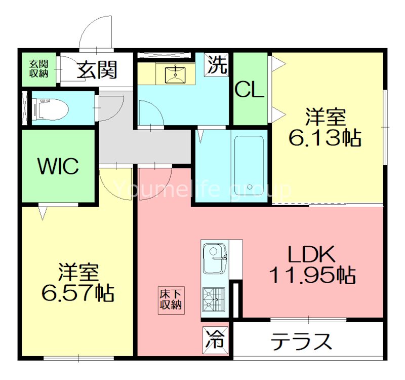 蒼の杜　空 101号室 間取り