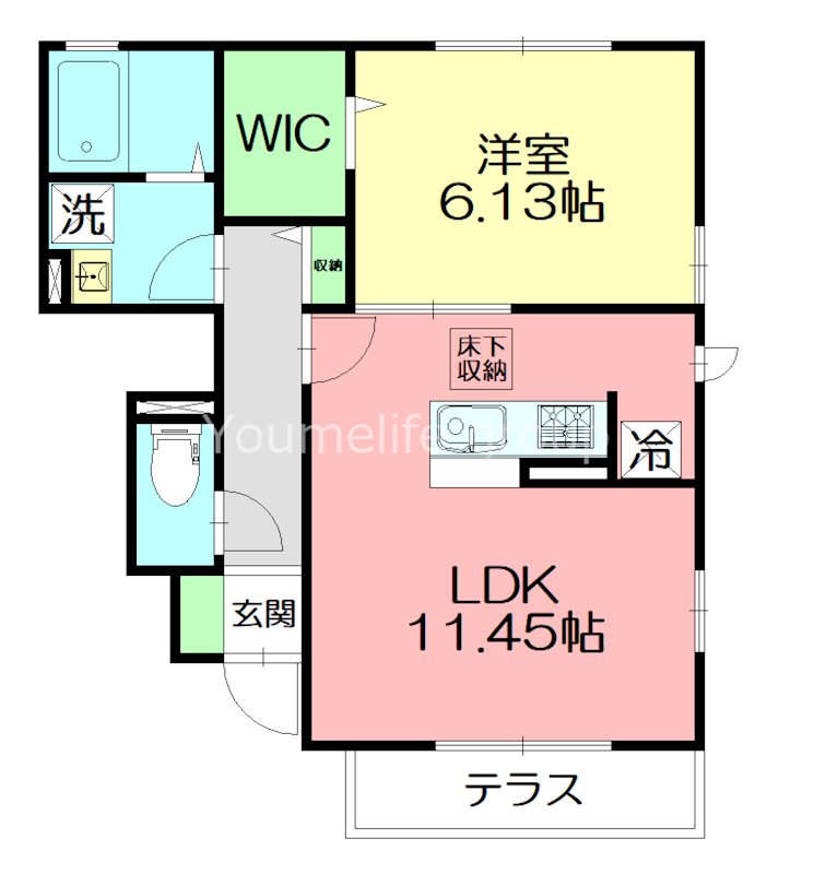 蒼の杜 風 106号室 間取り