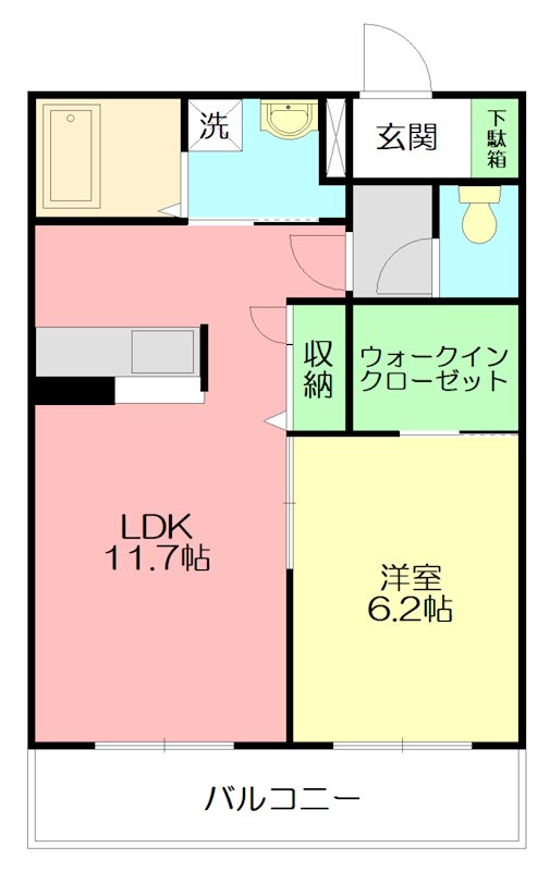 クレスタ湘南 208号室 間取り