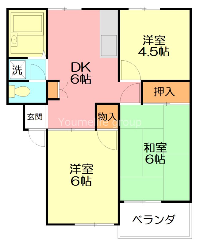 アメニティ西湘B棟 201号室 間取り