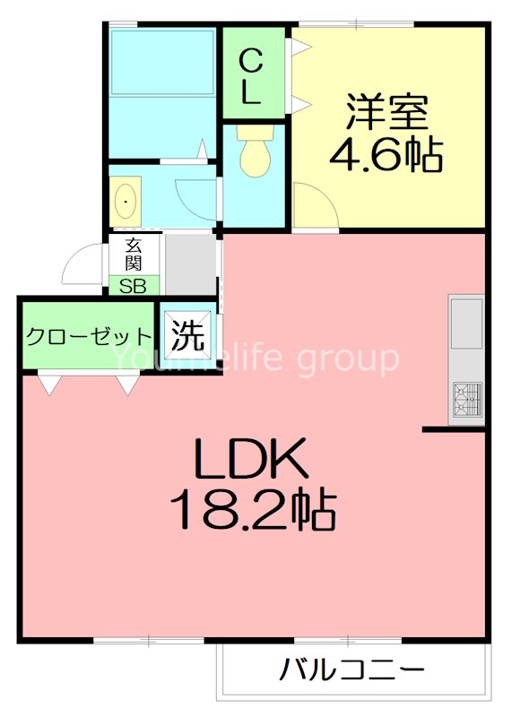 ドミール林 101号室 間取り
