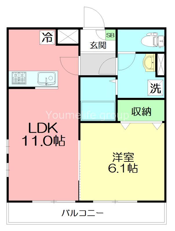 リブリ・SAIRIN23 101号室 間取り