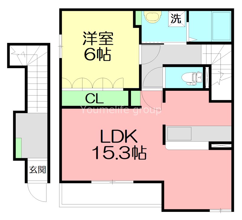 グリーンリーフ 201号室 間取り