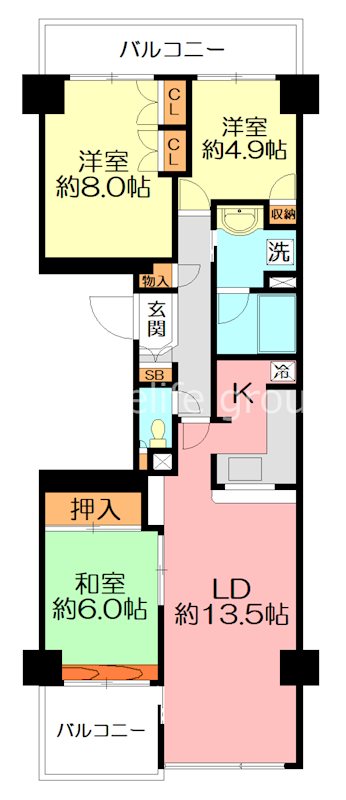 ニューシティ東戸塚パークヒルズM棟 506号室 間取り