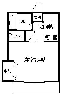 エルム 202号室 間取り