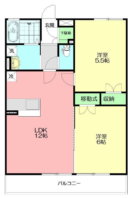 グランデージS.C. 102号室 間取り