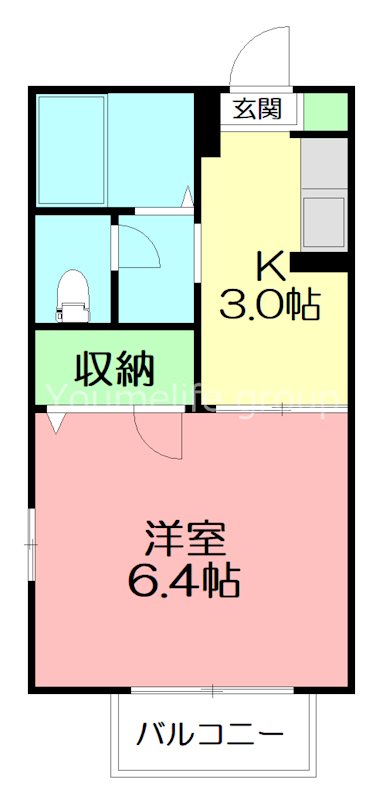 シャトー中沼 201号室 間取り