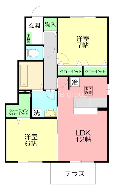 リバーストーンＣ 101号室 間取り