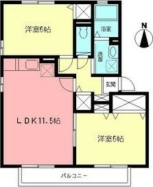 グレースなしの木 202号室 間取り