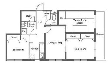 茅ヶ崎ダイカンプラザ 402号室 間取り