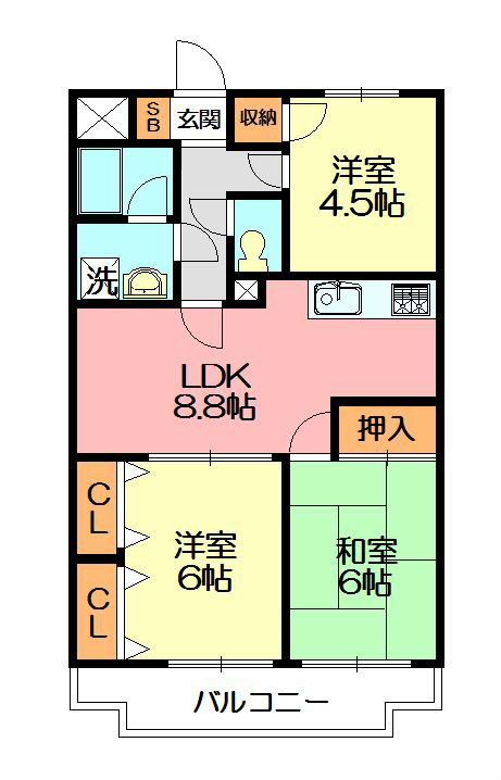 スカイパレス東戸塚 717号室 間取り