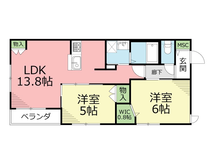 MF湘南 203号室 間取り