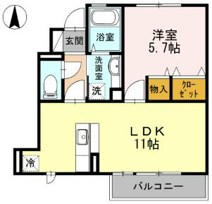 カーサポンティチェロ 102号室 間取り