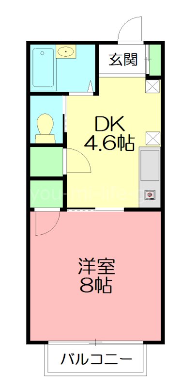 Ｂｅｌｌハイツ湘南 201号室 間取り